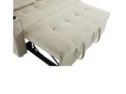 ModernLuxe Sofá-cama dobrável ajustável multiângulo - 2 lugares - Tecido de veludo - com suporte para copos e almofadas -^ Sofá