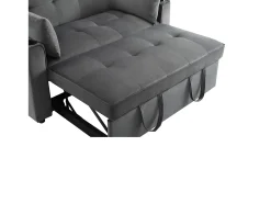 ModernLuxe Sofá-cama dobrável ajustável multiângulo - 2 lugares - Tecido de veludo - com suporte para copos e almofadas -^ Sofá