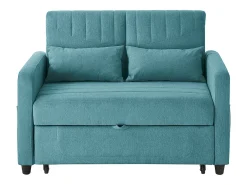 Sofá|KOMHTOM Sofá-cama duplo rebatível, design rebatível, encosto regulável, tecido de algodão e linho, verde- Azul
