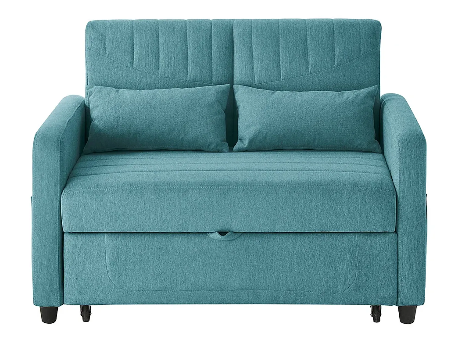 Sofá|KOMHTOM Sofá-cama duplo rebatível, design rebatível, encosto regulável, tecido de algodão e linho, verde- Azul