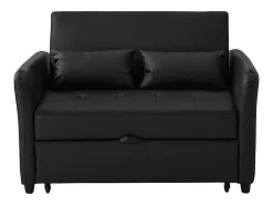 KOMHTOM Sofá-cama duplo rebatível, encosto regulável, material PU resistente à água, Preto