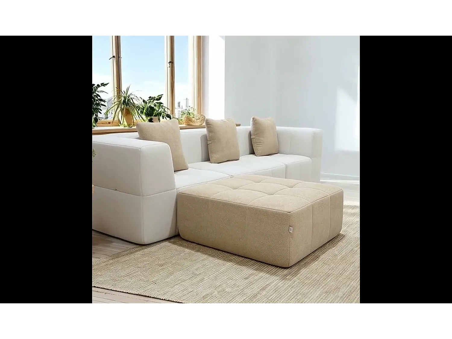 Sofá-cama Eden Completo 3 lugares - branco areia^ Sofá