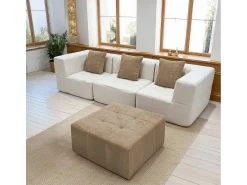 Sofá-cama Eden Completo 3 lugares - branco areia^ Sofá