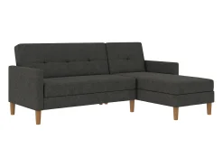 Sofá*Loft24 Sofá-cama em forma de L Lilly stor Verde azeitona Cinza antracite