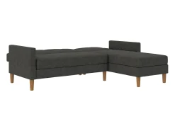 Sofá*Loft24 Sofá-cama em forma de L Lilly stor Verde azeitona Cinza antracite