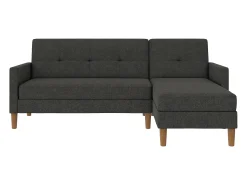 Sofá*Loft24 Sofá-cama em forma de L Lilly stor Verde azeitona Cinza antracite