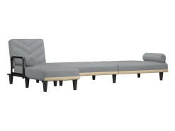 Sofá|vidaxl Sofá-cama em forma de L 260x140x70 cm tecido -claro Cinzento