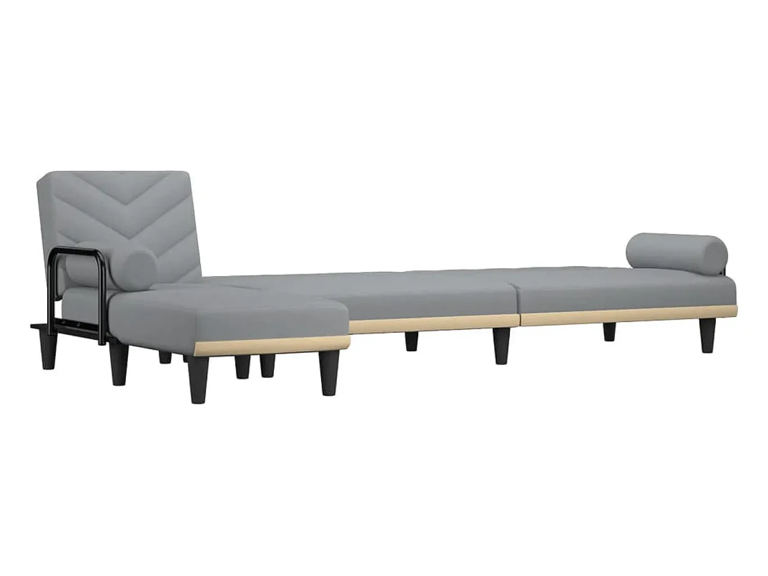 Sofá|vidaxl Sofá-cama em forma de L 260x140x70 cm tecido -claro Cinzento