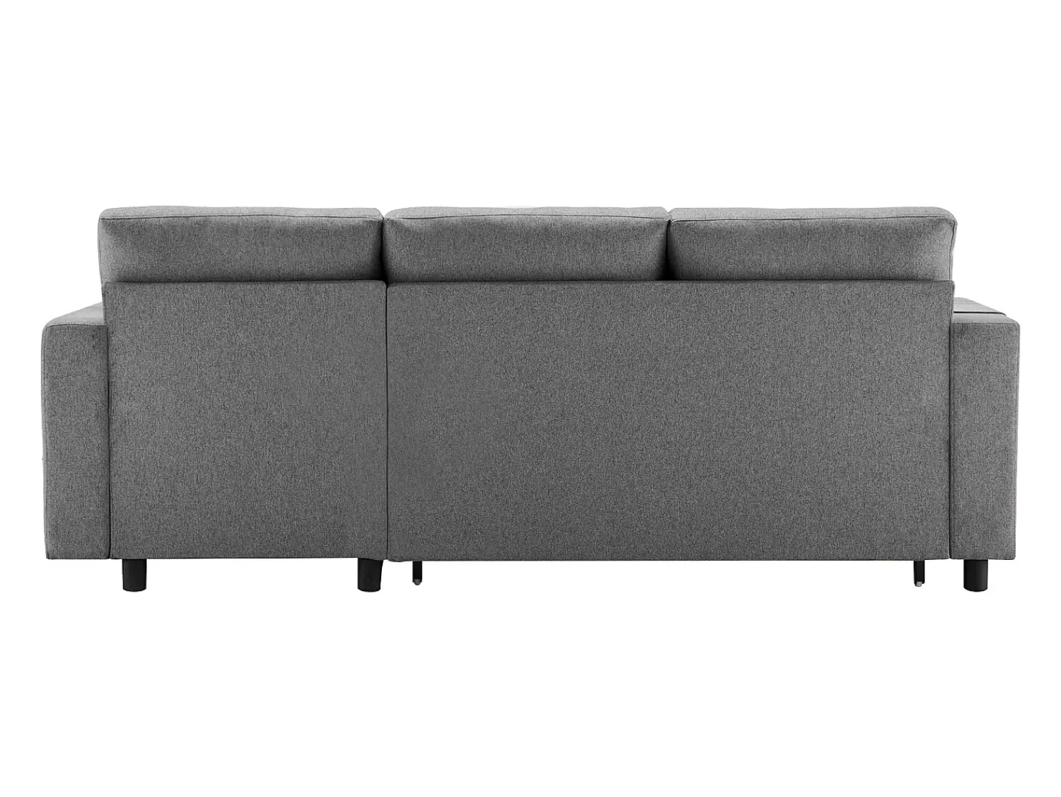 Hauss Spole Sofá-cama em L de 3 lugares com função de cama - Chaise longue com arrumação - Linho cinza escuro^ Sofá