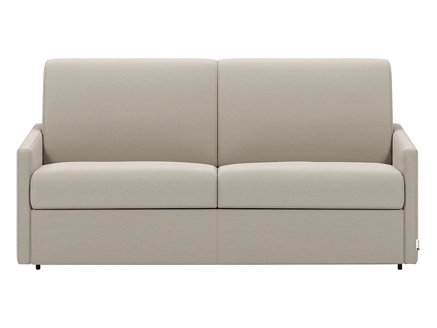 Best Vente-unique Sofá-cama em tecido com assento de memória de forma 160 cm ripas largas 18 cm CALIFE Bege