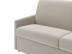 Best Vente-unique Sofá-cama em tecido com assento de memória de forma 160 cm ripas largas 18 cm CALIFE Bege