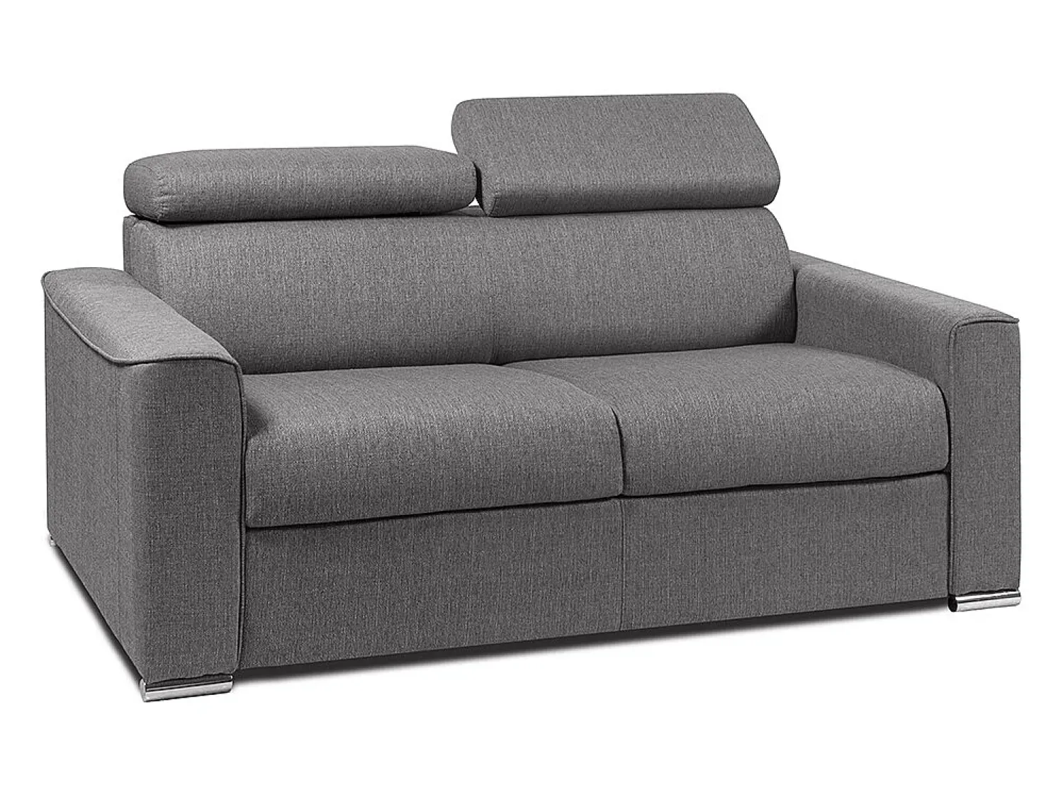 Clearance Vente-unique Sofá-cama em tecido cinza assento memória de forma 120 colchão memória de forma 16cm VIZIR Cinzento