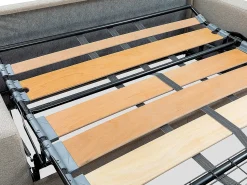 Vente-unique Sofá-cama em tecido roxo assento memória de forma 140 ripas largas 18cm memória de forma VIZIR^ Sofá