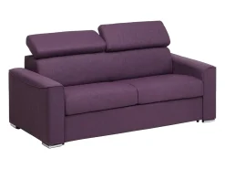 Vente-unique Sofá-cama em tecido roxo assento memória de forma 140 ripas largas 18cm memória de forma VIZIR^ Sofá