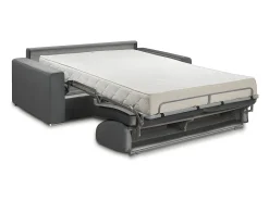 Sofá*Vente-unique Sofá-cama em veludo cinzento assento com assento de memória de forma 140 cm colchão 18 cm CALIFE Cinza antracite