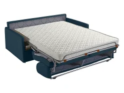Vente-unique Sofá-cama em veludo verde pinheiro com assento de memória de forma 140 cm colchão 14 cm CALIFE^ Sofá