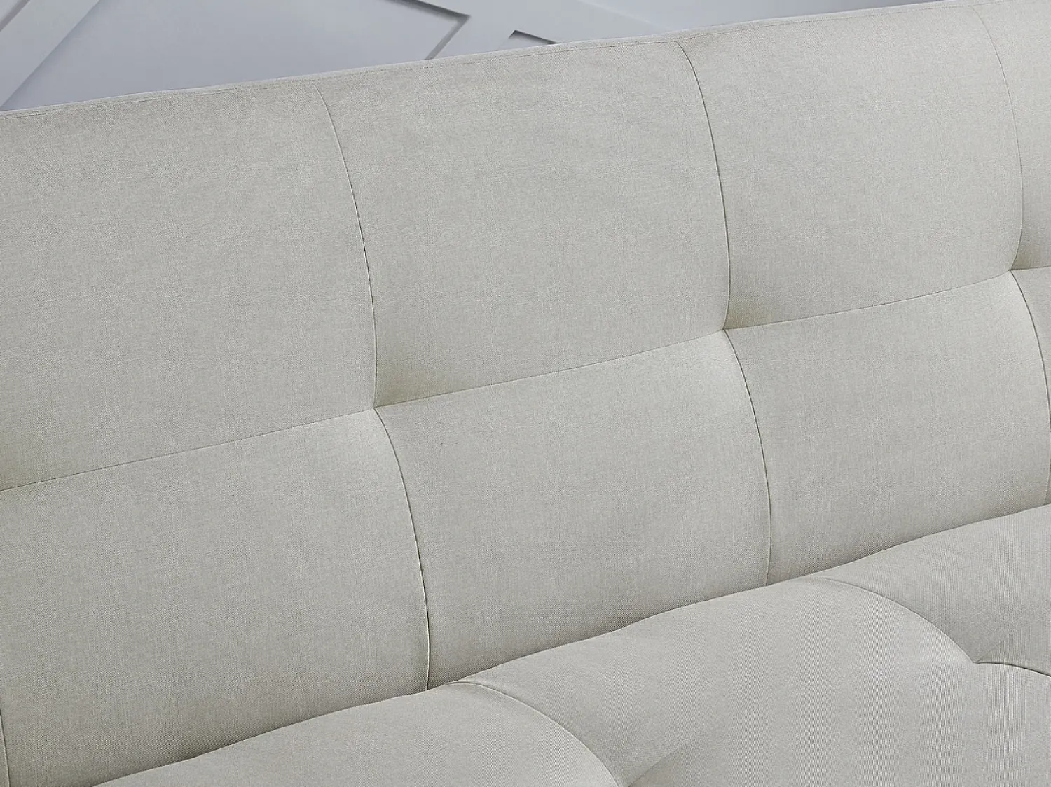 Online Concept-Usine Sofá-Cama Escandinavo de 3 Lugares em Tecido WOODEN Bege
