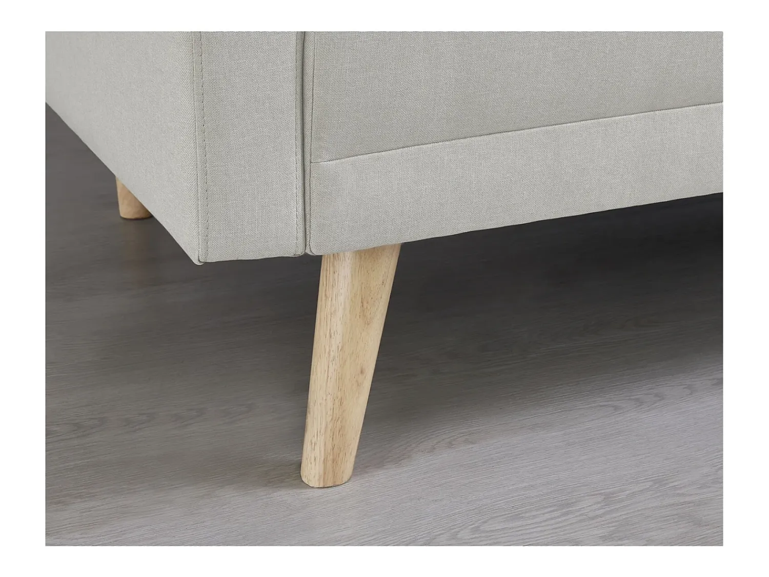 Online Concept-Usine Sofá-Cama Escandinavo de 3 Lugares em Tecido WOODEN Bege