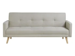 Online Concept-Usine Sofá-Cama Escandinavo de 3 Lugares em Tecido WOODEN Bege
