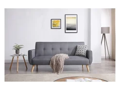 Outlet Concept-Usine Sofá-cama escandinavo de 3 lugares cinza BERLIM Cinzento
