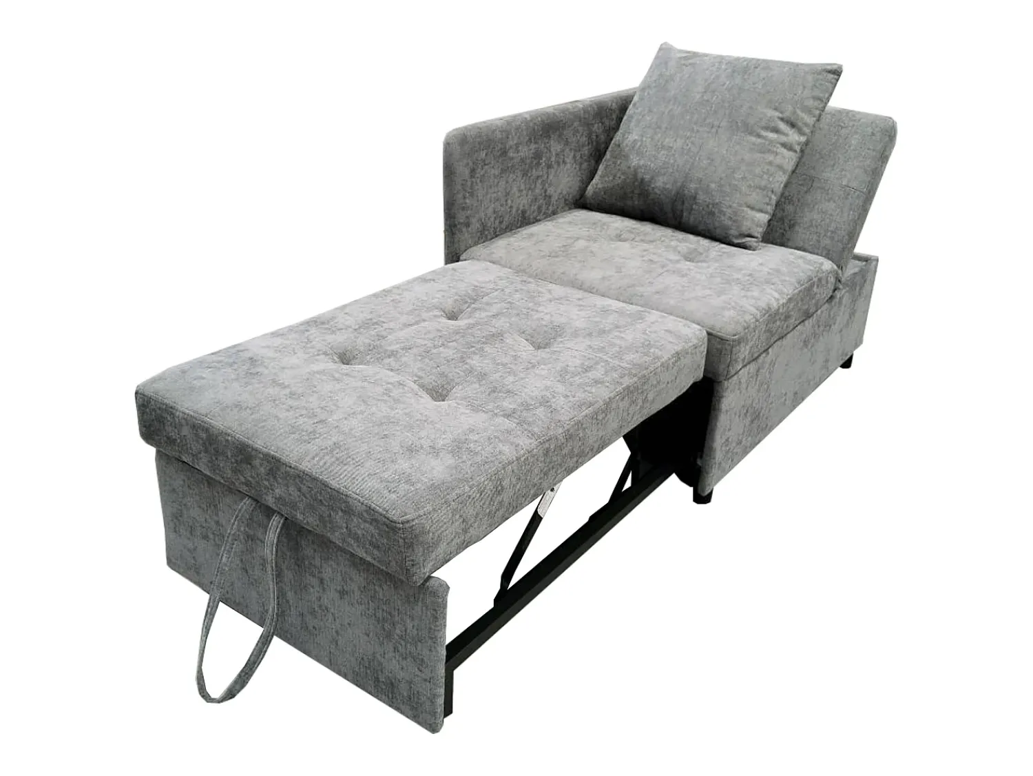 ModernLuxe Sofá-cama estofado 177x68x65 cm - Sofá-cama multifuncional 3 em 1 - Linho - Encosto ajustável - Cinza claro^ Sofá