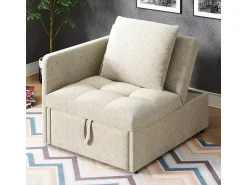 ModernLuxe Sofá-cama estofado 177x68x65 cm - Sofá-cama multifuncional 3 em 1 - Linho - Encosto ajustável -^ Sofá