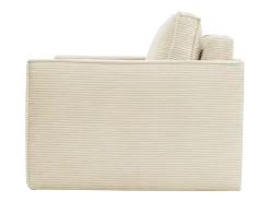 Sofá|Vente-unique Sofá-cama express AMELIA de 4 lugares em veludo cotelê , 160 cm, colchão de espuma viscoelástica de 13 cm. Bege