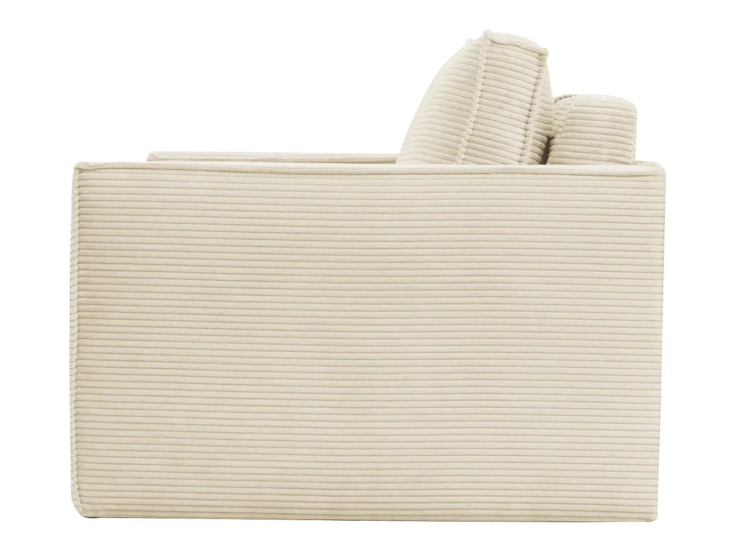 Sofá|Vente-unique Sofá-cama express AMELIA de 4 lugares em veludo cotelê , 160 cm, colchão de espuma viscoelástica de 13 cm. Bege