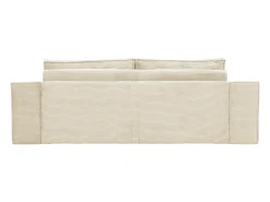 Sofá|Vente-unique Sofá-cama express AMELIA de 4 lugares em veludo cotelê , 160 cm, colchão de espuma viscoelástica de 13 cm. Bege