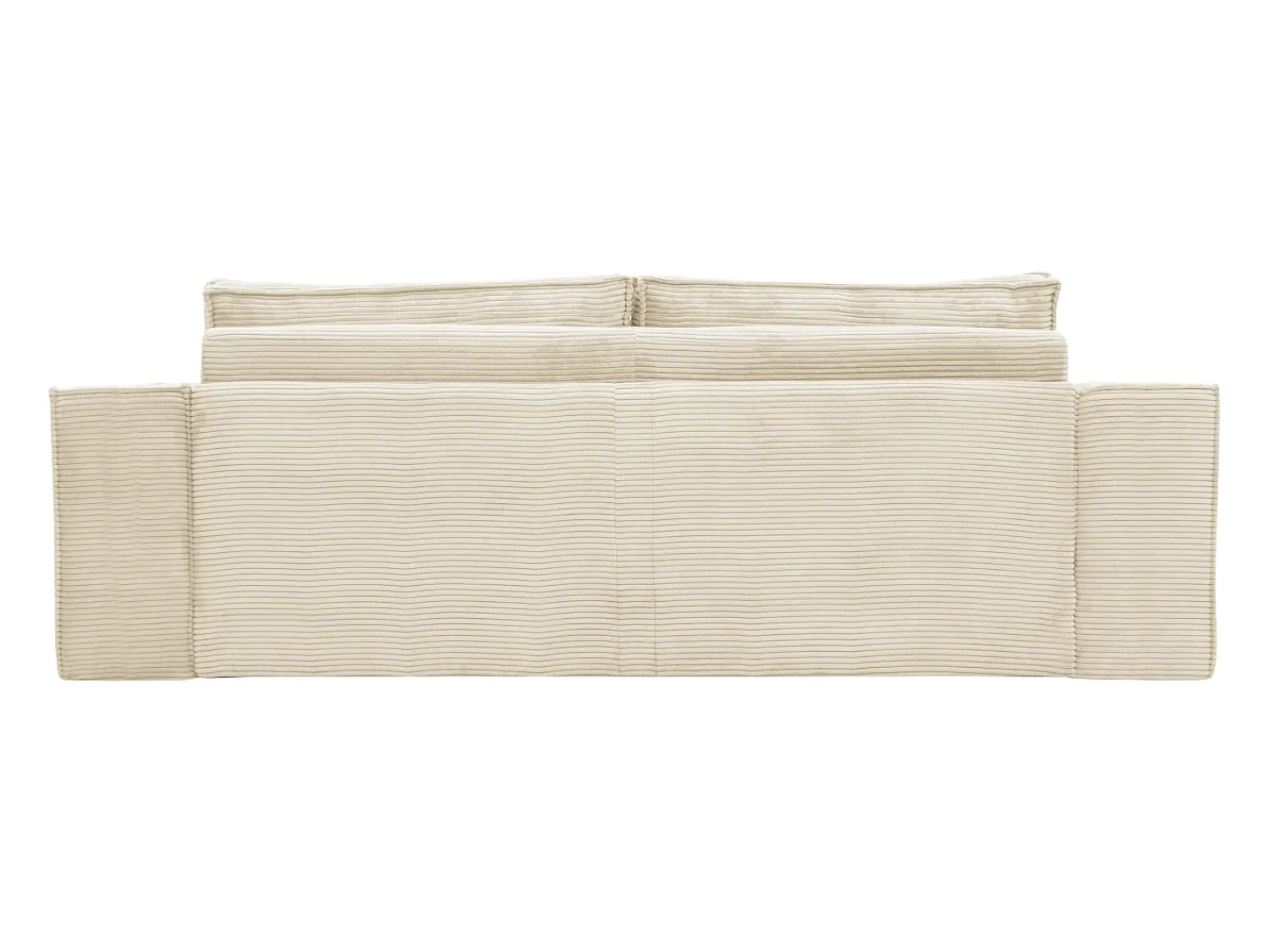 Sofá|Vente-unique Sofá-cama express AMELIA de 4 lugares em veludo cotelê , 160 cm, colchão de espuma viscoelástica de 13 cm. Bege