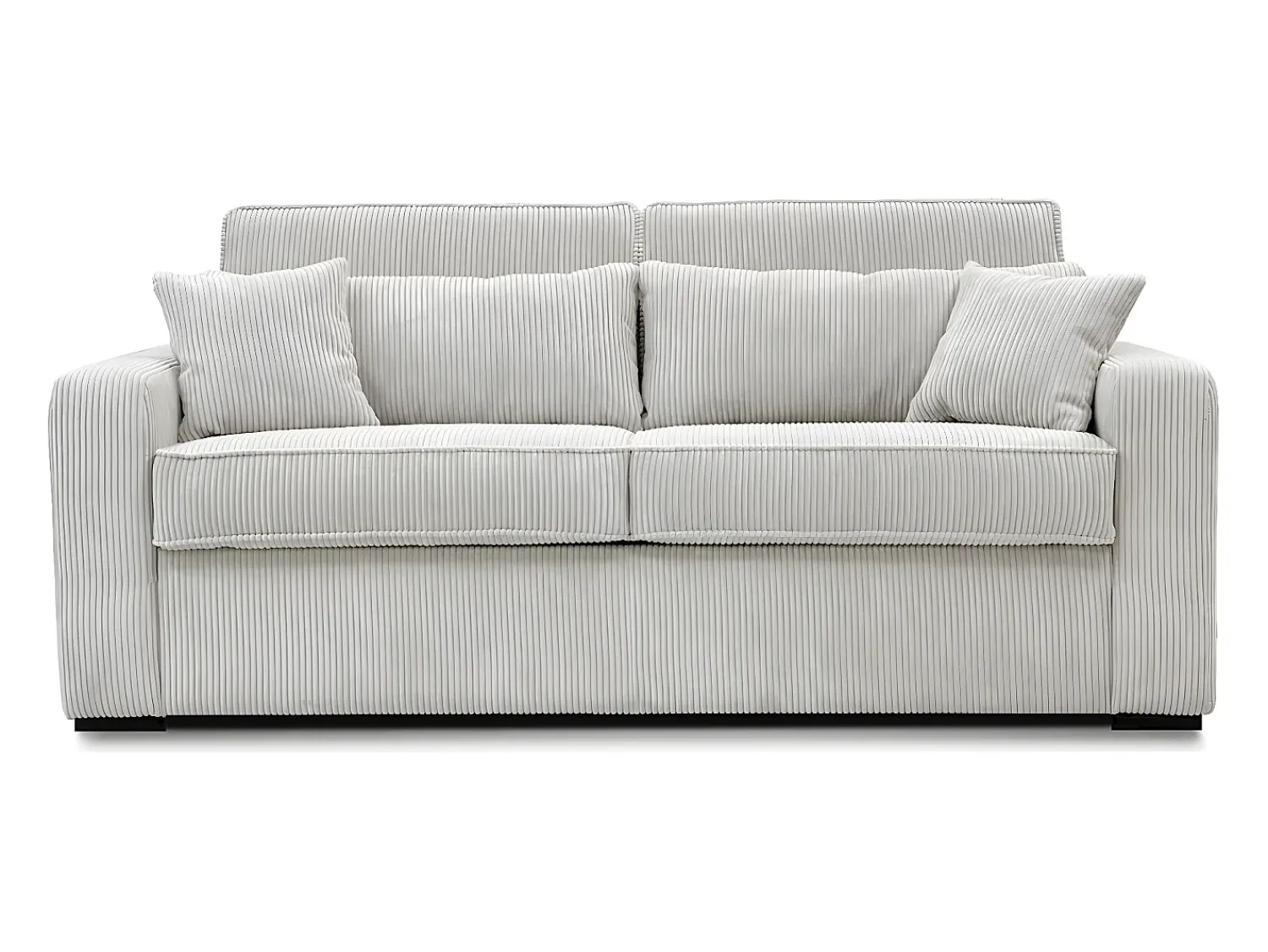 Sofá*Vente-unique Sofá-cama Express em veludo cotelê , área para dormir de 160 cm, colchão de 16 cm, MONDOVI Bege
