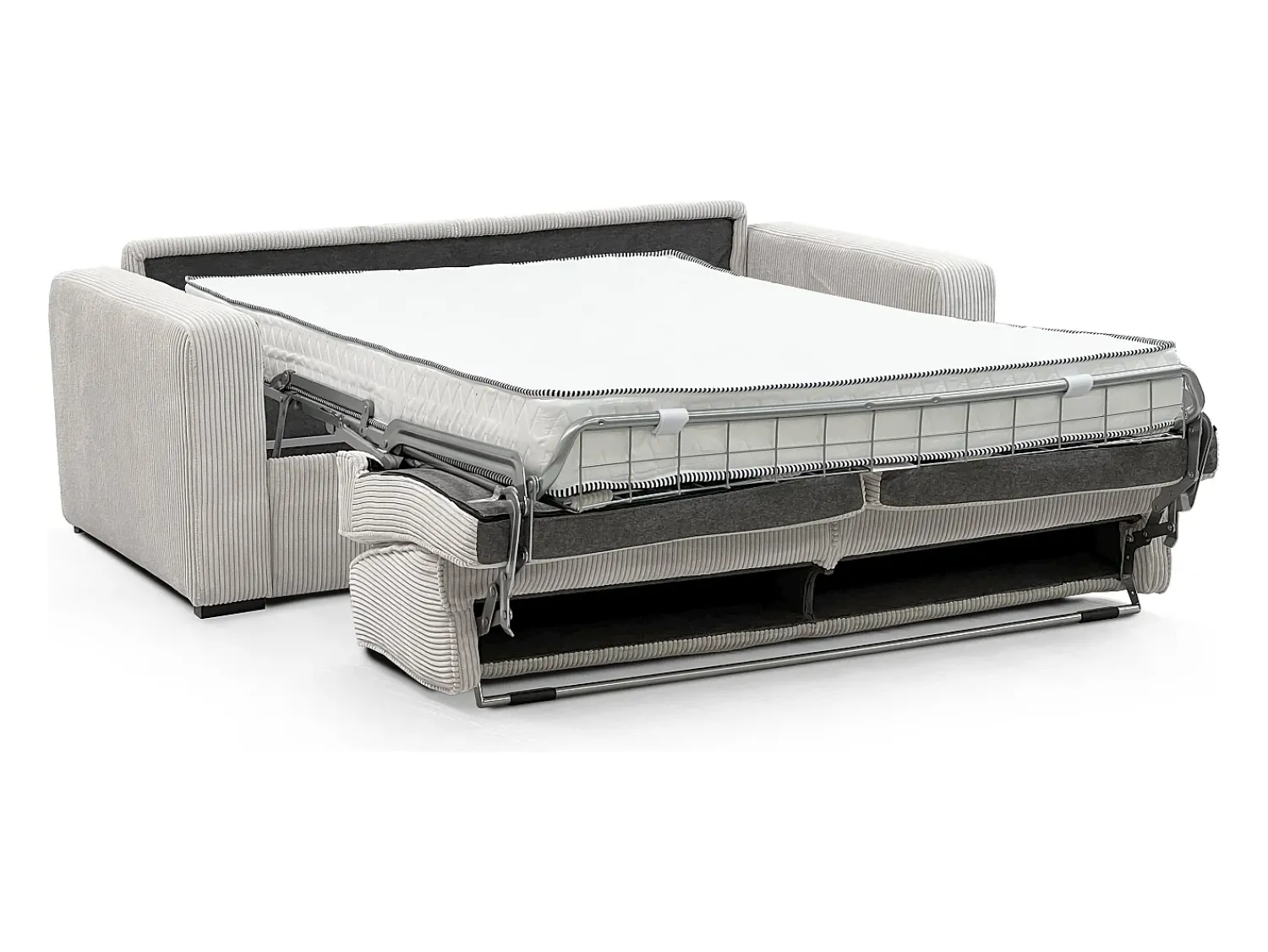 Sofá*Vente-unique Sofá-cama Express em veludo cotelê , área para dormir de 160 cm, colchão de 16 cm, MONDOVI Bege