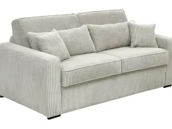 Sofá*Vente-unique Sofá-cama Express em veludo cotelê , área para dormir de 160 cm, colchão de 16 cm, MONDOVI Bege