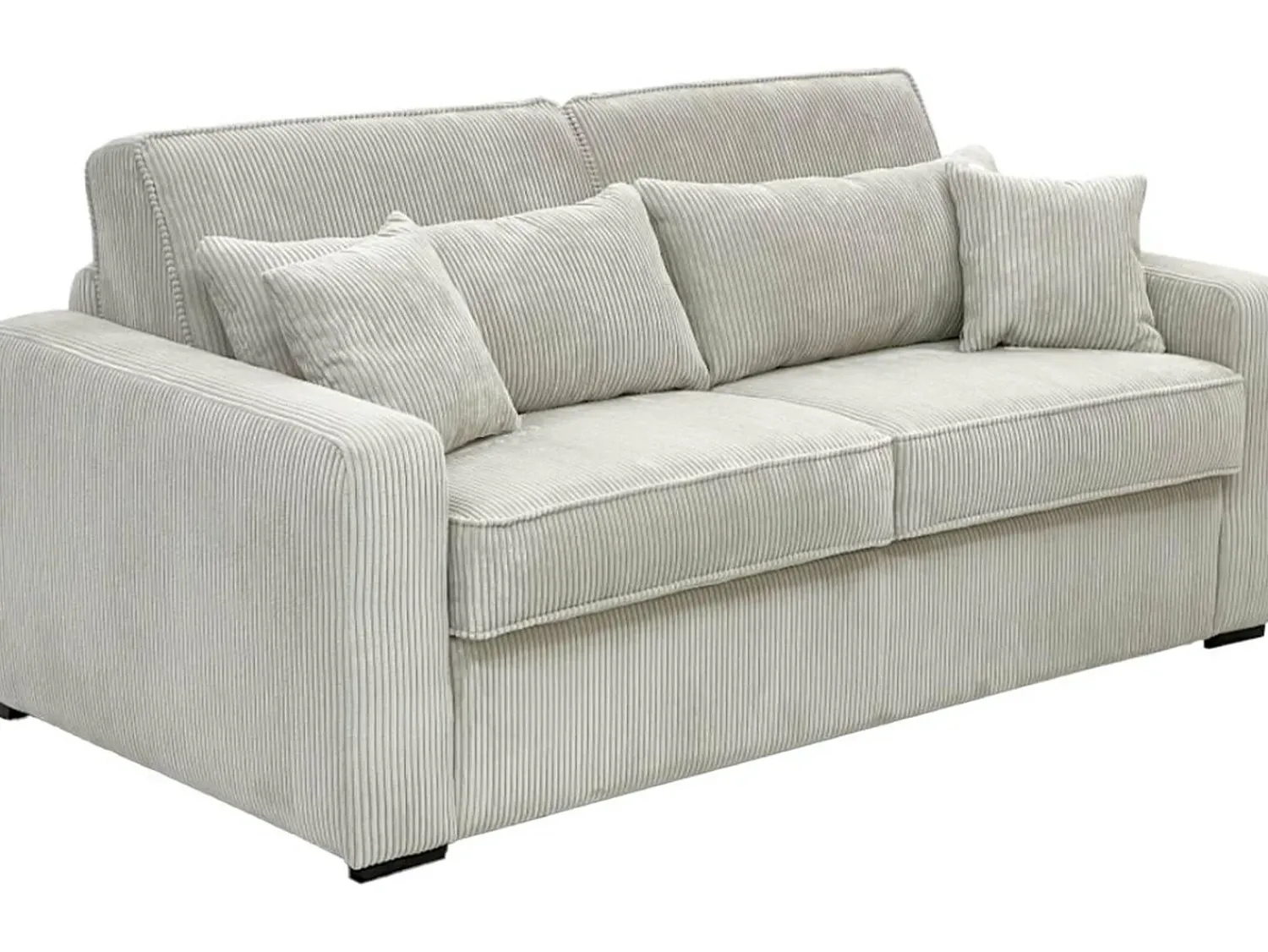 Sofá*Vente-unique Sofá-cama Express em veludo cotelê , área para dormir de 160 cm, colchão de 16 cm, MONDOVI Bege