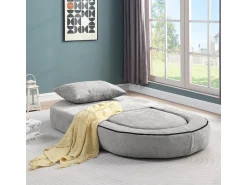 Poltrona* Sofá-cama futon compressível, poltrona-cama versátil com almofadas. Cinzento claro