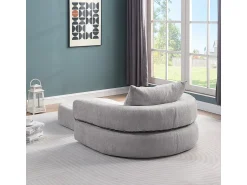 Poltrona* Sofá-cama futon compressível, poltrona-cama versátil com almofadas. Cinzento claro