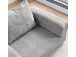 Poltrona* Sofá-cama futon compressível, poltrona-cama versátil com almofadas. Cinzento claro