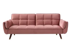 Vente-unique Sofá-cama GULCAN de 3 lugares com mecanismo click-clack em veludo . Rosa