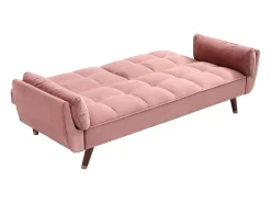 Vente-unique Sofá-cama GULCAN de 3 lugares com mecanismo click-clack em veludo . Rosa
