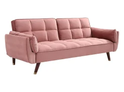 Vente-unique Sofá-cama GULCAN de 3 lugares com mecanismo click-clack em veludo . Rosa