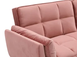 Vente-unique Sofá-cama GULCAN de 3 lugares com mecanismo click-clack em veludo . Rosa