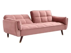 Vente-unique Sofá-cama GULCAN de 3 lugares com mecanismo click-clack em veludo . Rosa