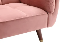 Vente-unique Sofá-cama GULCAN de 3 lugares com mecanismo click-clack em veludo . Rosa