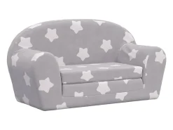 Sofá* Sofá-cama infantil 2 lugares c/ estrelas pelúcia -claro PT471628 Cinzento