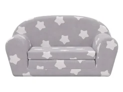 Sofá* Sofá-cama infantil 2 lugares c/ estrelas pelúcia -claro PT471628 Cinzento