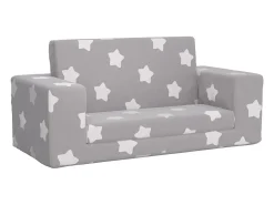 Sofá* Sofá-cama infantil 2 lugares c/ estrelas pelúcia -claro PT441226 Cinzento