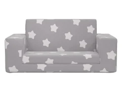 Sofá* Sofá-cama infantil 2 lugares c/ estrelas pelúcia -claro PT441226 Cinzento