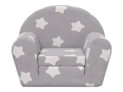Sofá* Sofá-cama infantil c/ estrelas pelúcia macia -claro PT910887 Cinzento