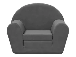 Sofá-cama infantil pelúcia macia antracite PT244517^ Sofá
