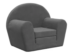 Sofá-cama infantil pelúcia macia antracite PT244517^ Sofá